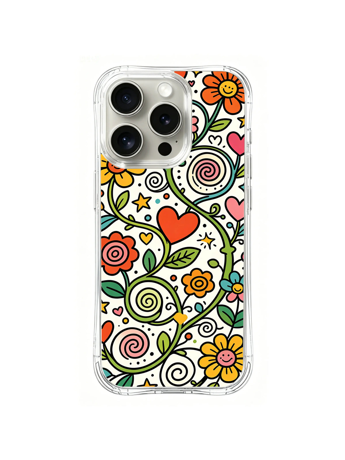 Joy Spiral Garden pattern iPhone 14 Pro case